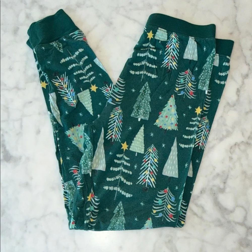 Little Sleepies Green Tree Pattern Pajama Set 7/8Y